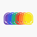 Set of colorful signal clips in various colors on a white background